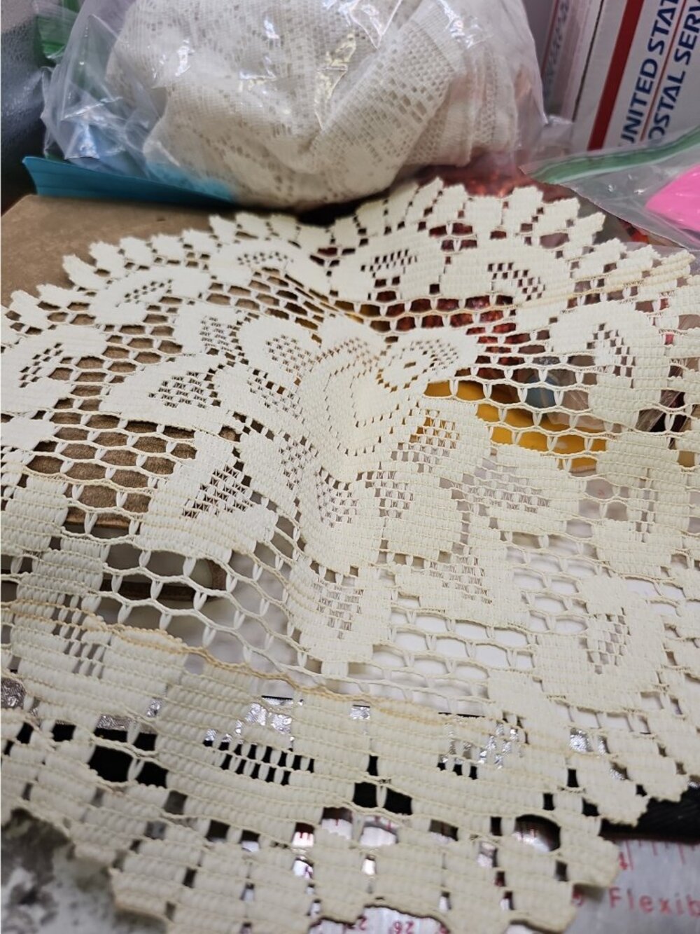 Doily 12" Round Cream Color Lace Cottagecore  GRANDMAcore Centerpiece  Tea  Rose